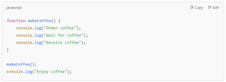 Code Example Synchronous Execution in JavaScript